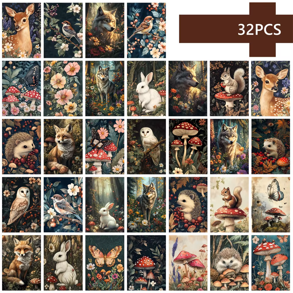 32 pièces, cartes postales d'art de rue, autocollants muraux, cartes postales, cartes de voeux, cart