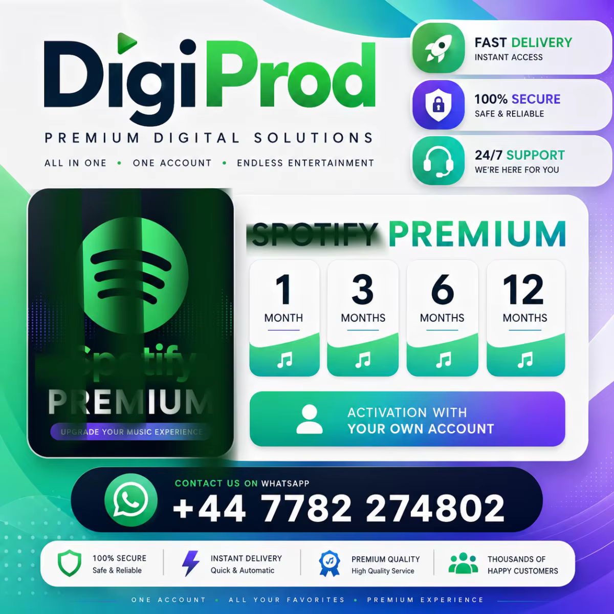 Abonnement Spotify Premium |   Livraison rapide |   Assistance clientèle 24h/24 et 7j/7