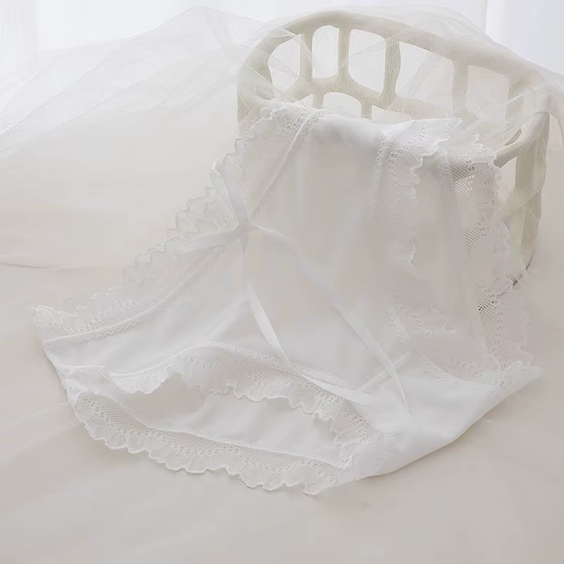 Culotte Sexy en dentelle et coton pour femmes, sous-vêtement confortable Invisible, taille moyenne,