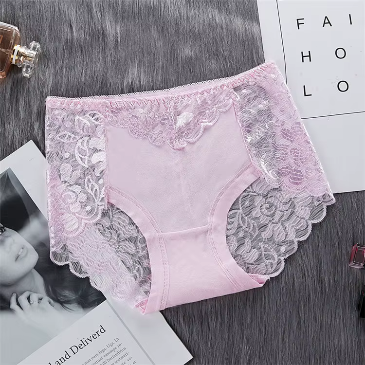 Culotte en dentelle sexy pour femme, sous-vêtement décontracté sans couture, grande taille, L-3XL