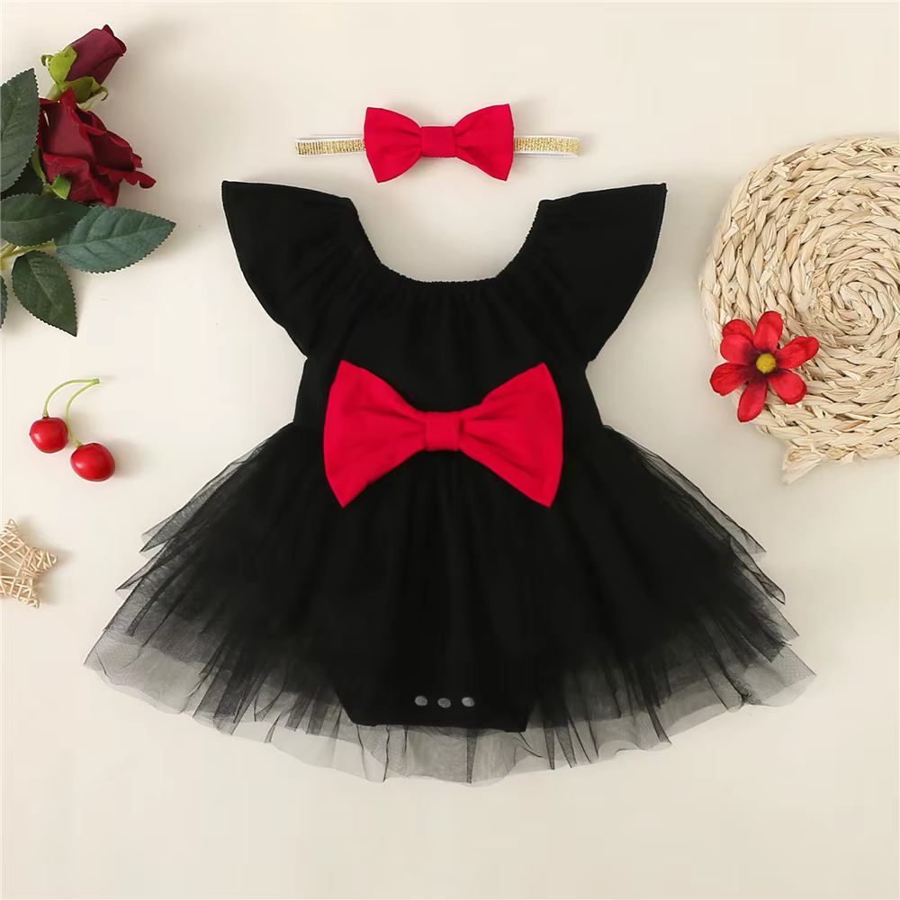Body d'été pour bébé de 0 à 18 mois, robe + nœud en gaze fine, à la mode, adapté aux vêtements de ti