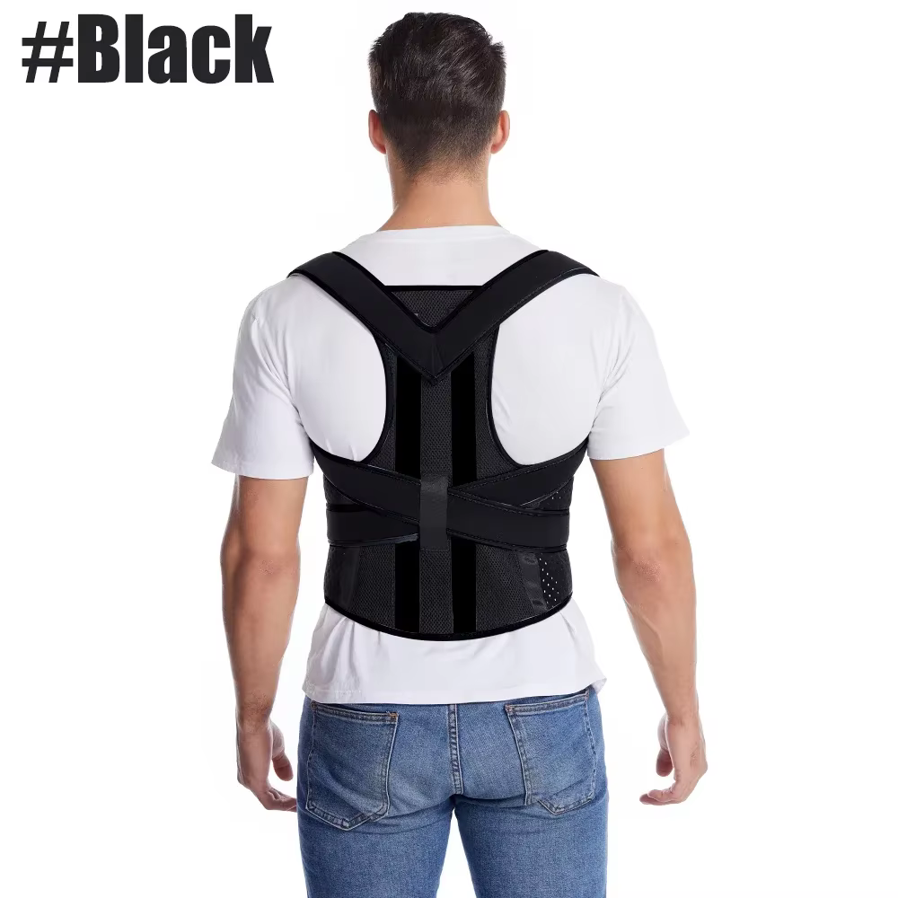 Correcteur de posture pour hommes et femmes – Attelle dorsale réglable pour les douleurs supérieures
