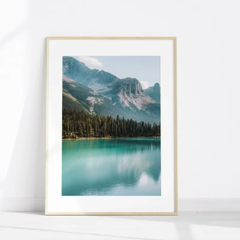 Affiche Paysage Montagneux Lac du Canada, Paysage Forestier Scénique, Photographie Naturelle, Tablea
