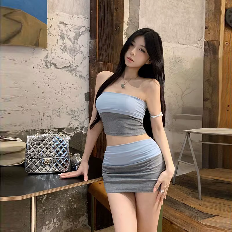 Pure Desire – haut court amincissant + Mini jupe polyvalente taille haute, ensemble en Fiber de Poly