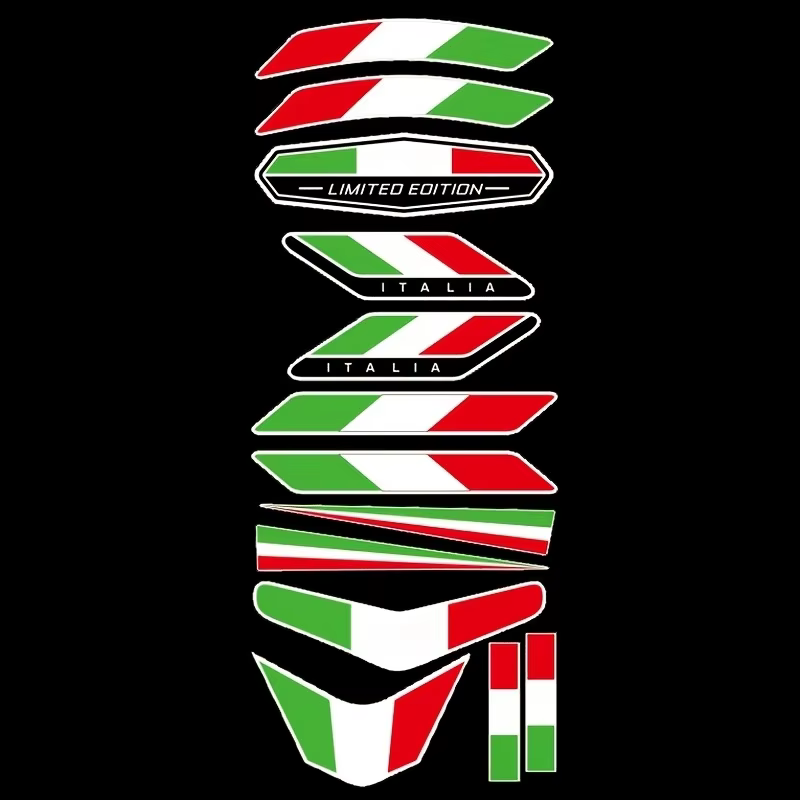 Autocollant drapeau italien, 13 pièces, Badge de décoration, accessoires de voiture italiens pour mo