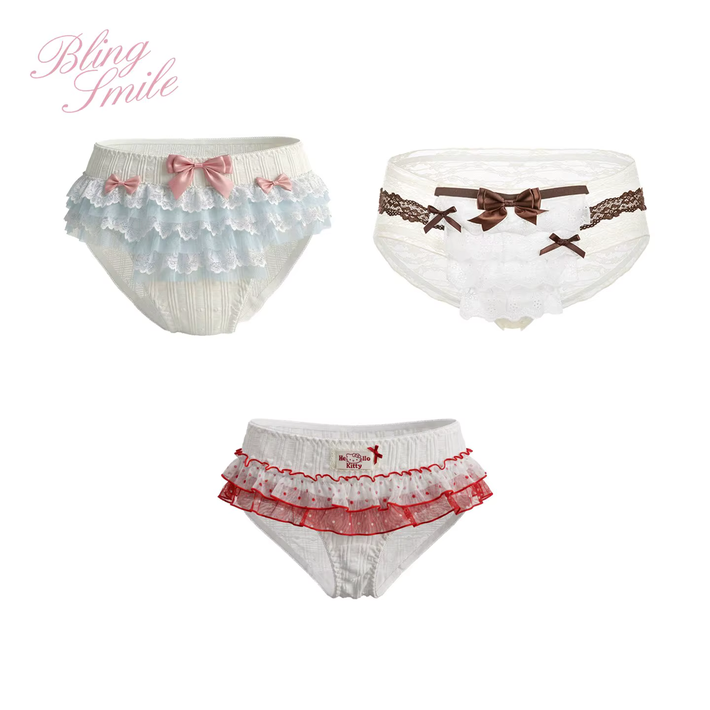 Culottes Lolita pour femmes, imprimé floral français, dentelle, volants en tulle, design à nouer sur