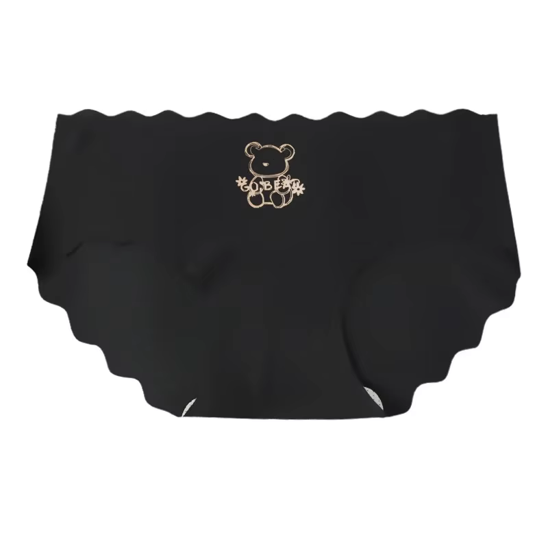 Lingerie Invisible sans couture pour femmes, sous-vêtements de couleur unie, en soie glacée, taille