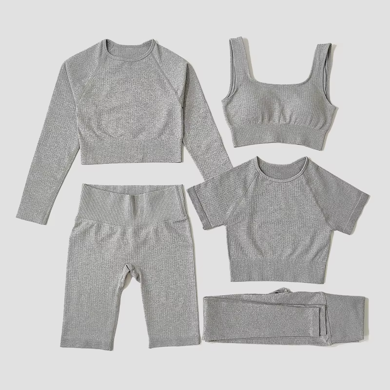 Ensemble de yoga sans couture pour femmes, vêtements d'entraînement sportif, vêtements de sport, leg