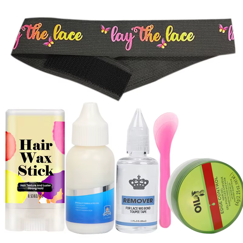 Kit de colle pour Perruque, 6 pièces, accessoires de perruque, bande de Fusion de dentelle, bâton de
