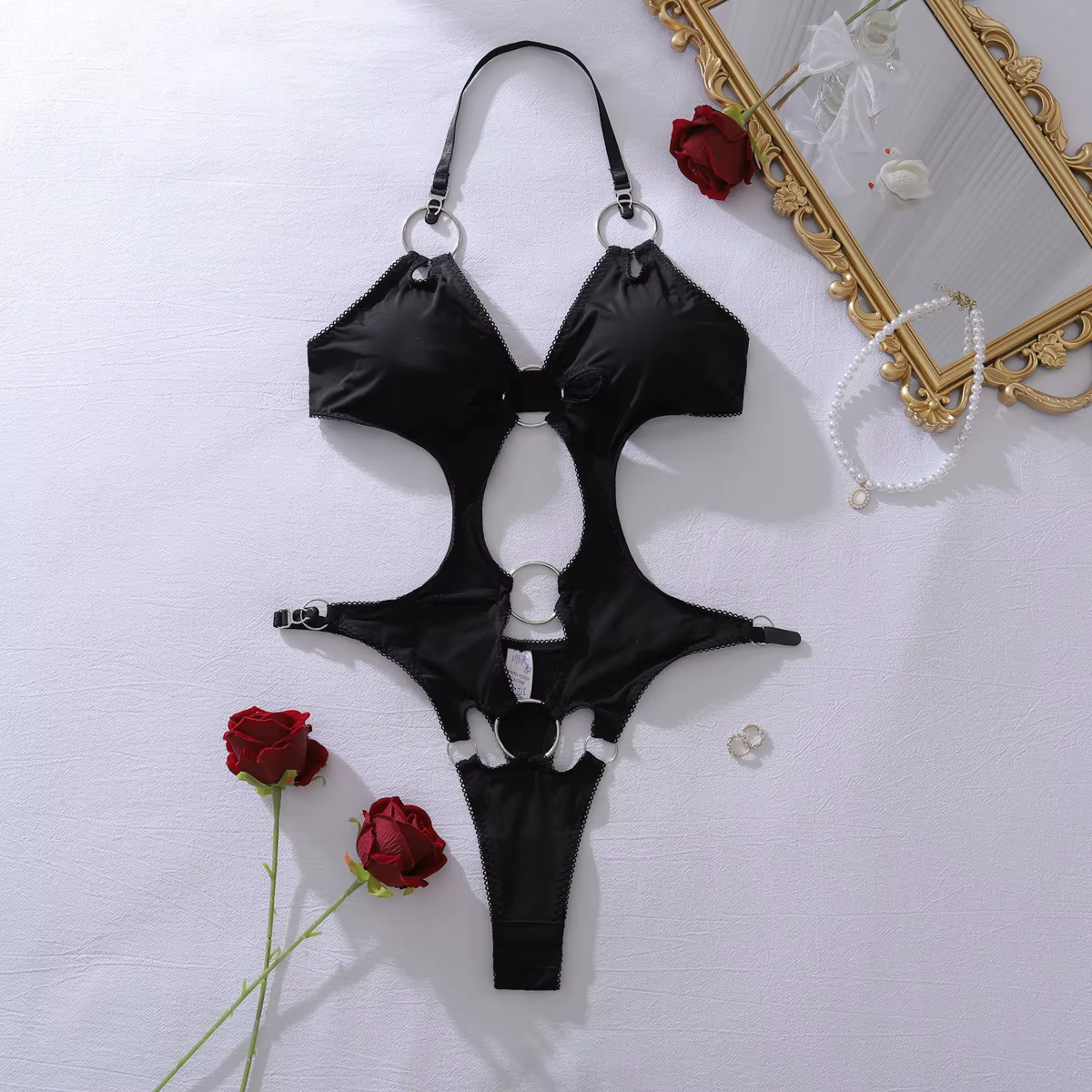 Nouveau body amincissant sexy, lingerie féminine avec soutien-gorge halter et découpes, sous-vêtemen