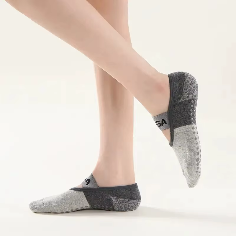 Chaussettes de Yoga antidérapantes professionnelles pour femmes, dos nu, Bandage, Pilates, pantoufle