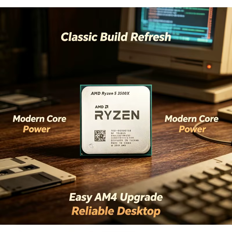 Unité CPU Ryzen 5 3500X AM4 6C6T pour PC de bureau, idéale pour la création d'un système de jeu stab