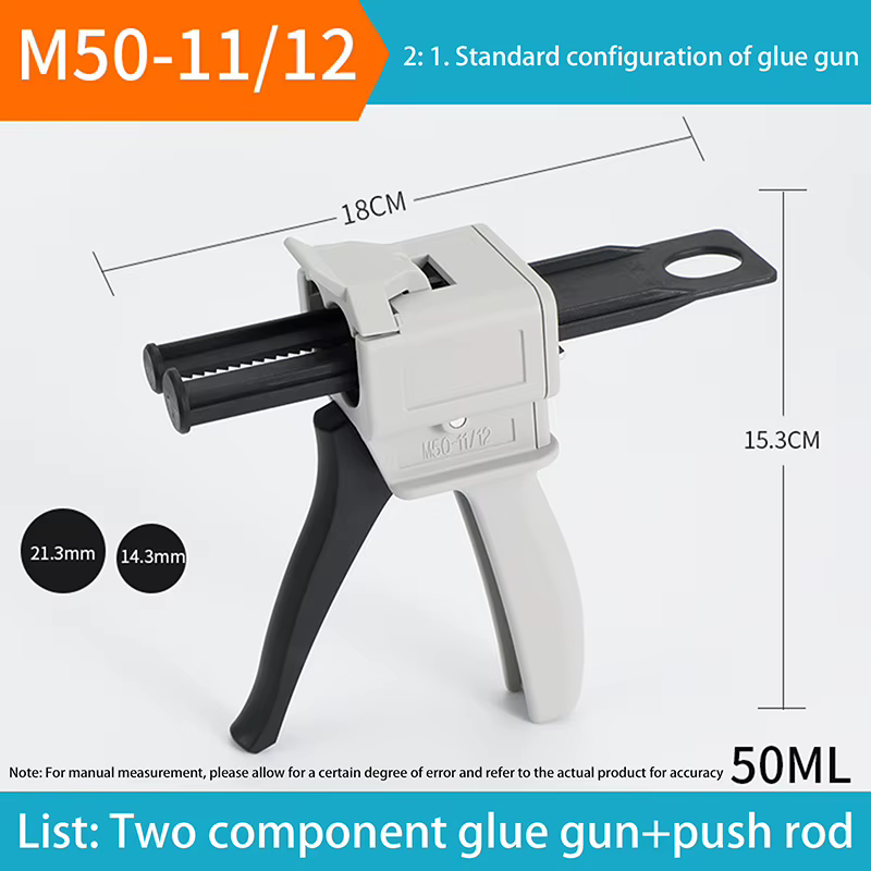 Pistolet à colle époxy AB 50ml, applicateur de cartouche universel à deux composants, pistolet à col