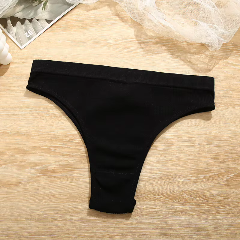 Culotte brésilienne sans couture pour femmes, couleur unie, taille basse, Bikini, sous-vêtement fémi