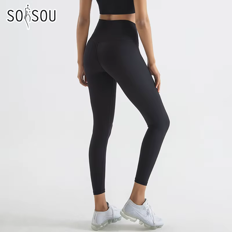 SOISOU-Legging en nylon pour femme, pantalon de yoga sexy, taille haute, moulant, élastique, doux, r