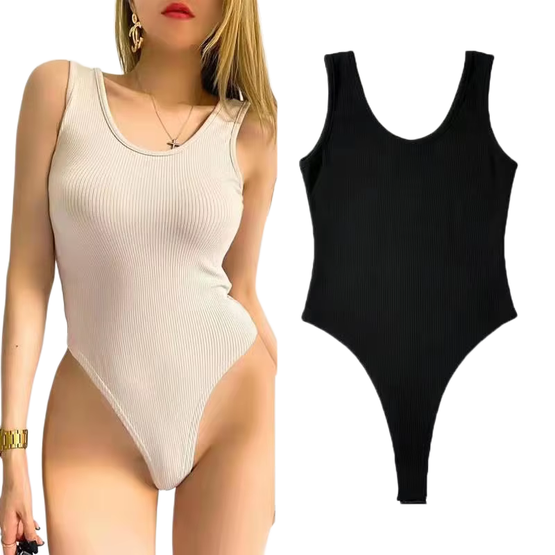 Body débardeur sans couture côtelé sans armatures pour femme, extensible, gainant, confortable pour 