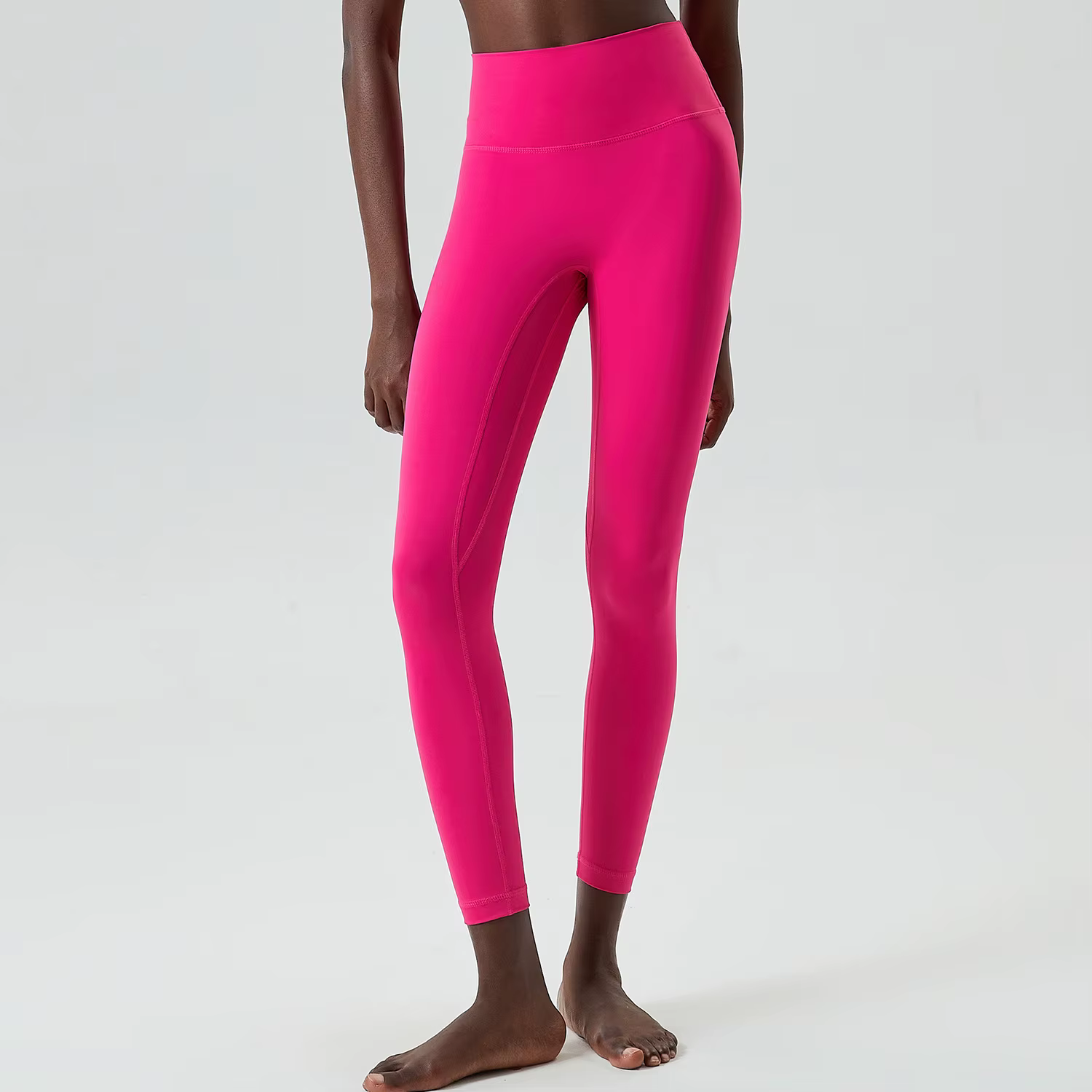 Pantalon de yoga extensible et doux pour femmes, 25 pouces, couleur unie, taille haute, leggings de