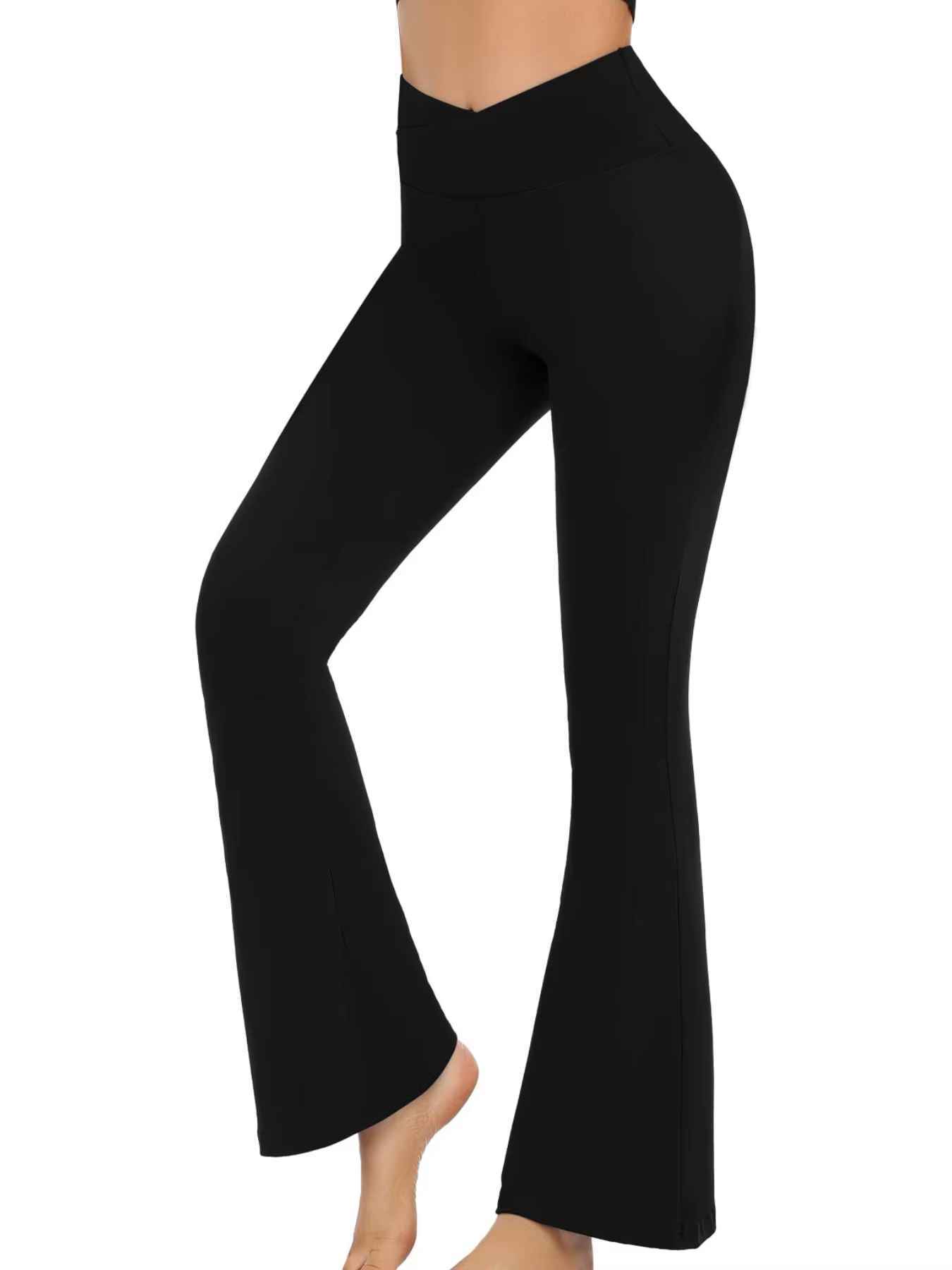 Leggings évasés croisés pour femmes, pantalons de Yoga, contrôle du ventre, taille haute, jambes lar