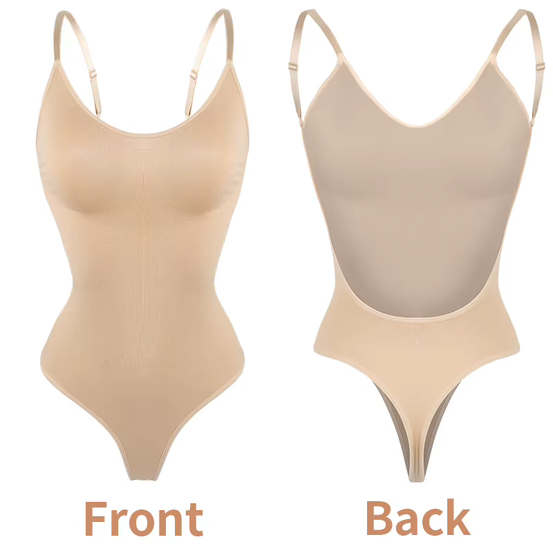 Body dos bas pour femmes, contrôle du ventre, vêtement modelant, sans couture, string, débardeur, vê