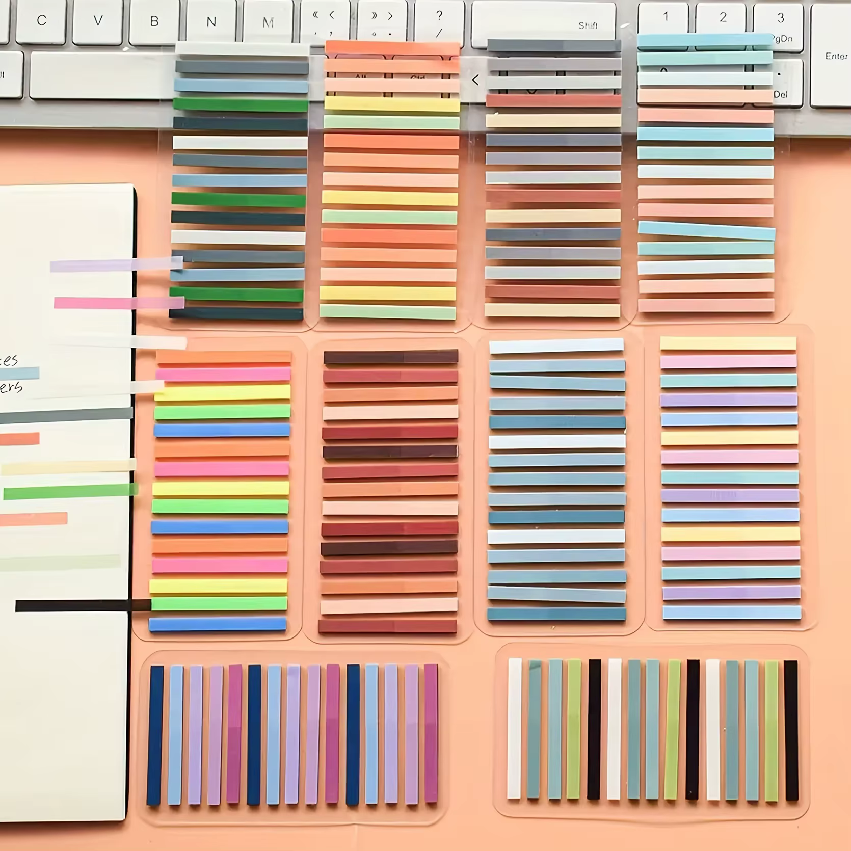 Bandes d'indexation adhésives fines multicolores, onglets de page autocollants transparents, notes a