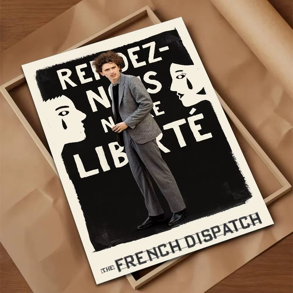Affiche vintage The French Dispatch, impression artistique de film classique de Wes Anderson, décora