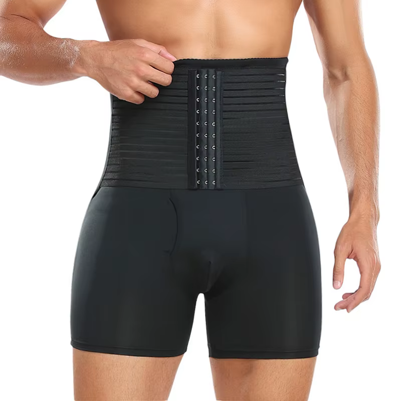 TUNIControl-Sous-vêtement amincissant pour homme, boxer taille haute, compression shaper, fesses rem