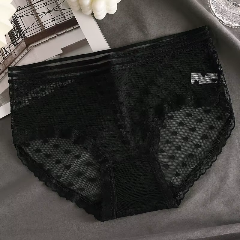 Culotte transparente en dentelle pour femme, sexy, en maille, respirante, douce, lingerie intime