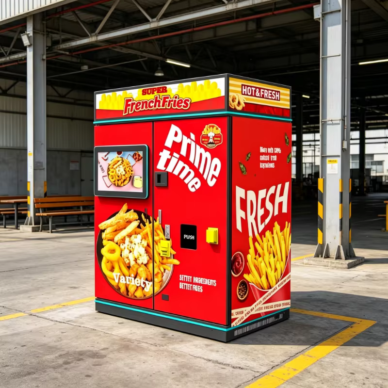 Distributeur automatique de frites entièrement automatique avec écran tactile, paiement sans espèces