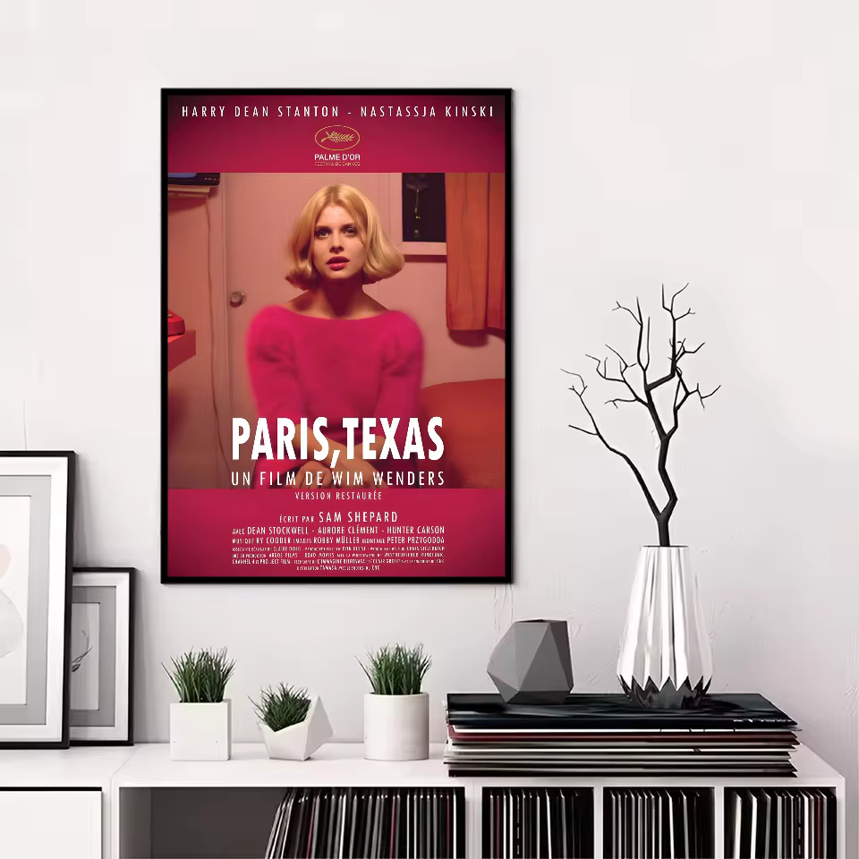 Affiche de film de route classique Paris Texas, art HD, mur collant, étanche, maison, salon, chambre
