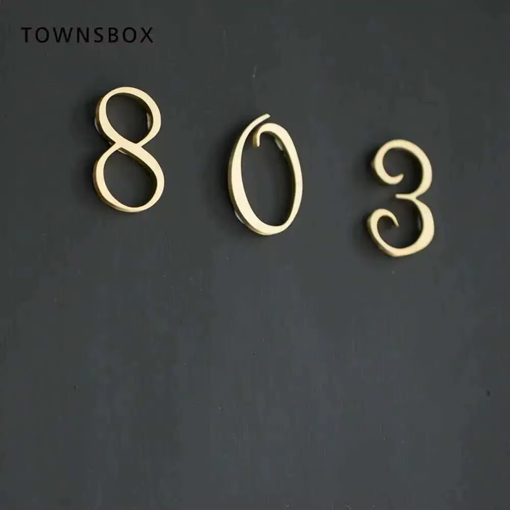 Nordic Network Red Wind in Style Brass Home Door Room No. Numéro d'identification numérique résident