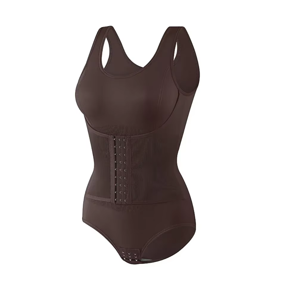 Nouveau Body Sculptant Amincissant pour Femme avec Fermeture Éclair et Ceinture, Effet Ventre Plat,