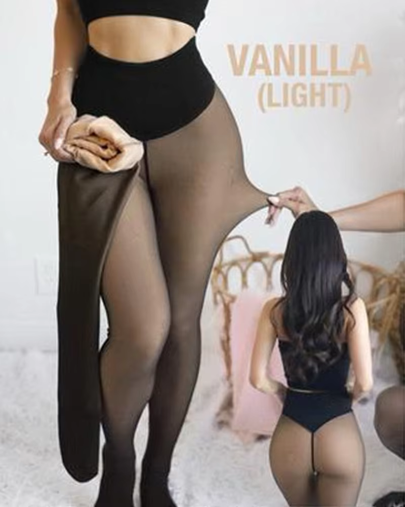 Collants doublés en polaire à une couture, Leggings thermiques façonnant, bande de Compression, coll