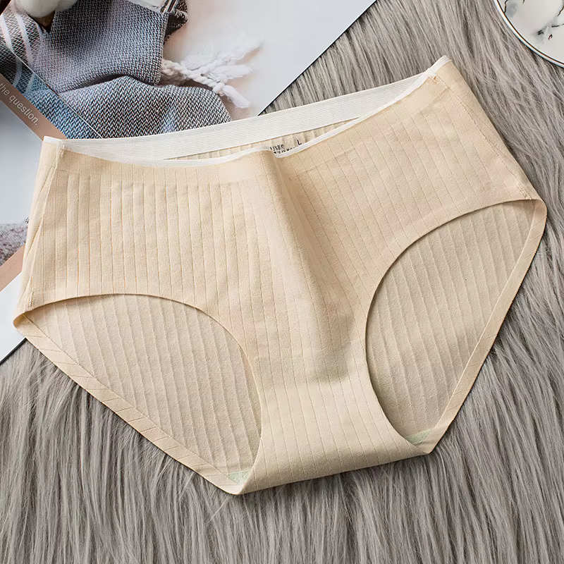Culotte en pur coton pour femmes, sans couture, taille basse, intime, doux, respirant, sous-vêtement