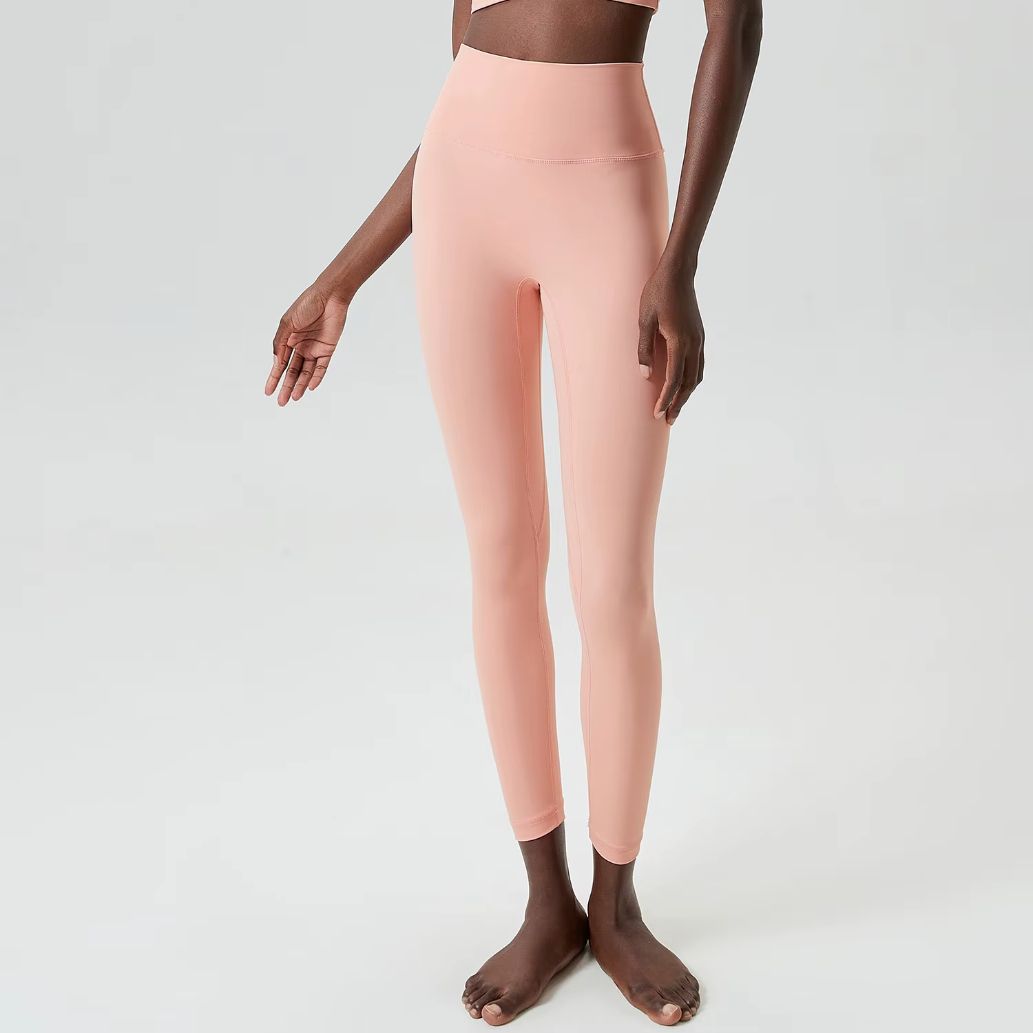 Pantalon de yoga extensible et doux pour femmes, 25 pouces, couleur unie, taille haute, leggings de
