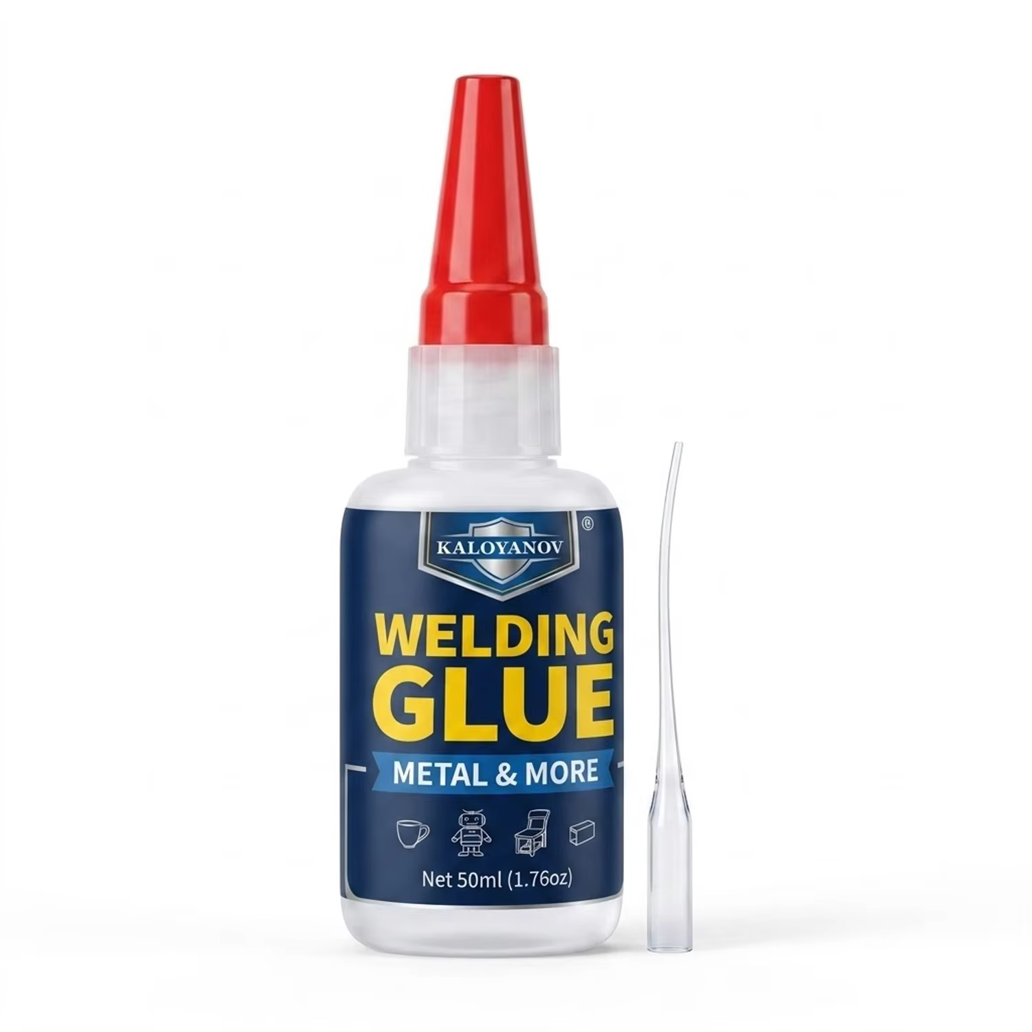 Colle métallique ultra-résistante 50g – Adhésif liquide transparent rapide pour souder l'aluminium,