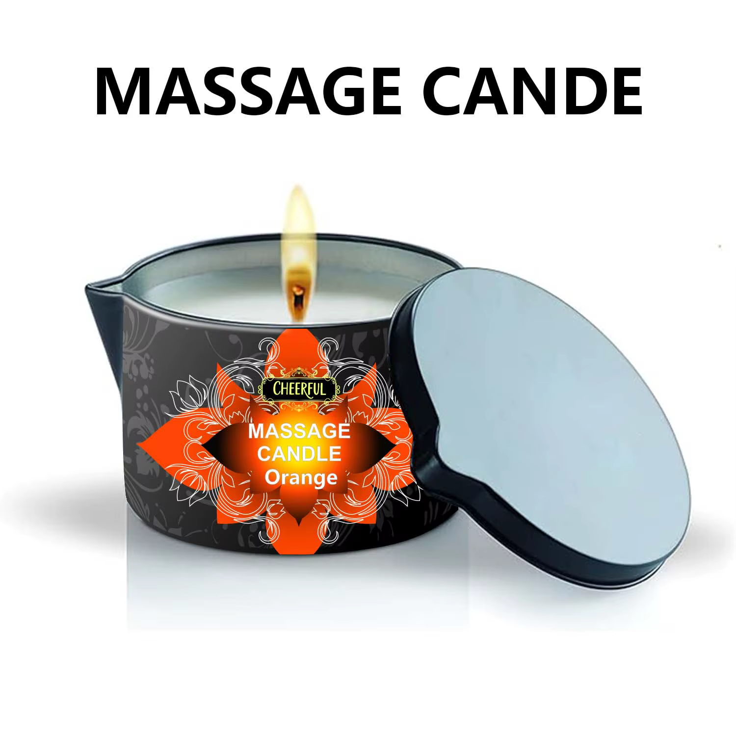 Bougie de massage à la vanille et à l'ambre, bougie de massage parfumée à la cire de soja naturelle
