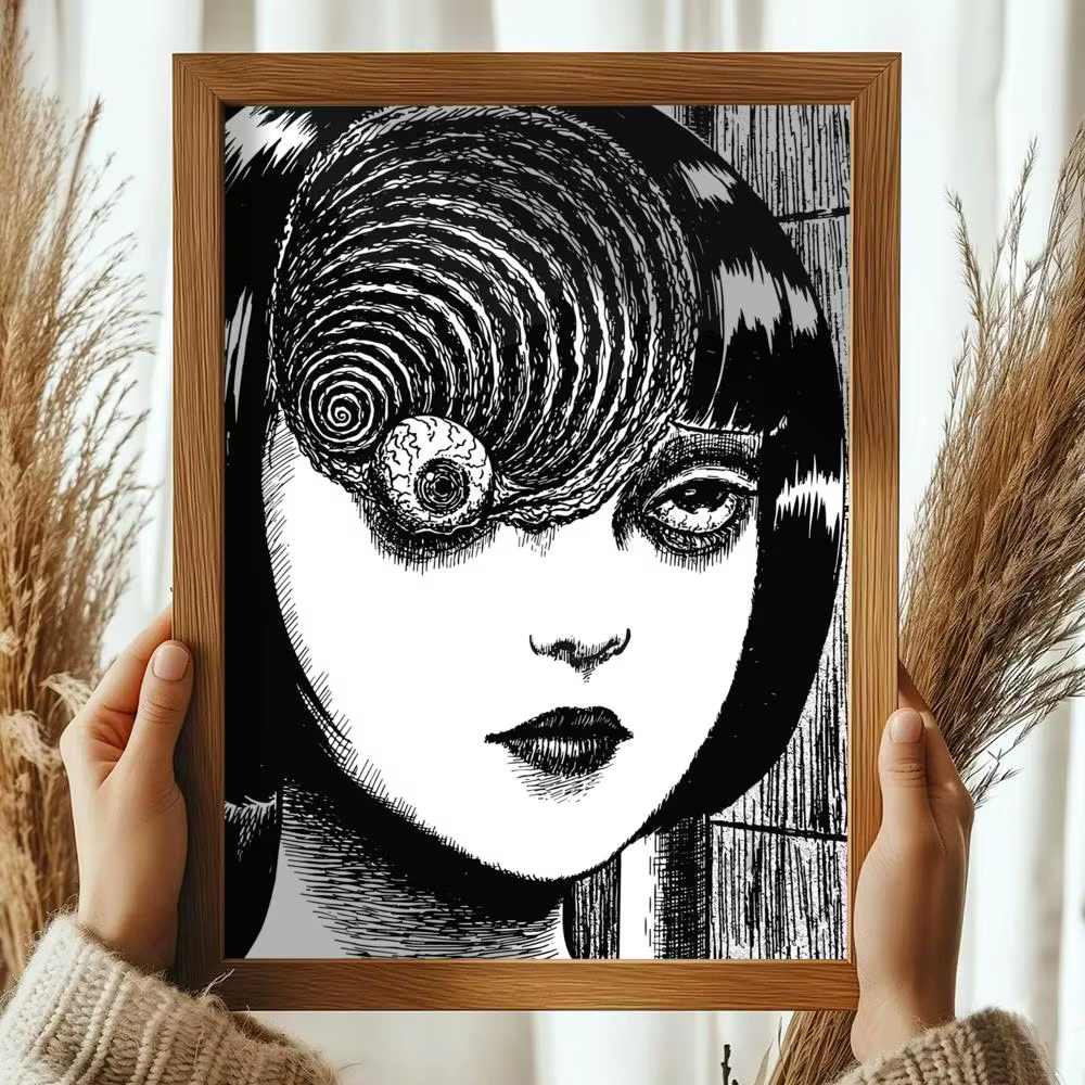 Japon classique Anime J_Junji Ito modifier affiche décorative mur Art autocollants Mural Photo impre
