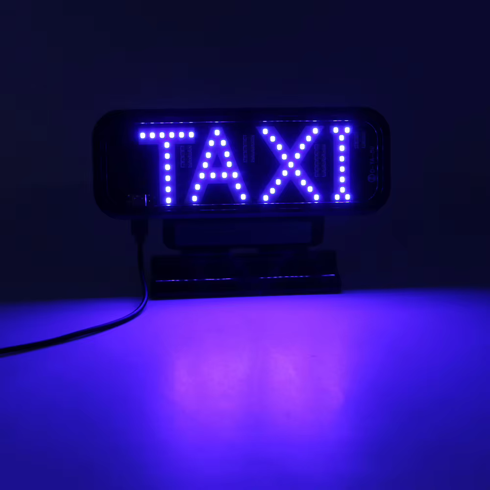 Lettres lumineuses LED pour taxi, éclairage intérieur de voiture, avec autocollant adhésif puissant,