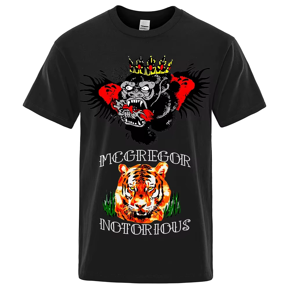 Conor McGregor-T-shirt imprimé humoristique pour homme, vêtement décontracté à col rond en coton, st