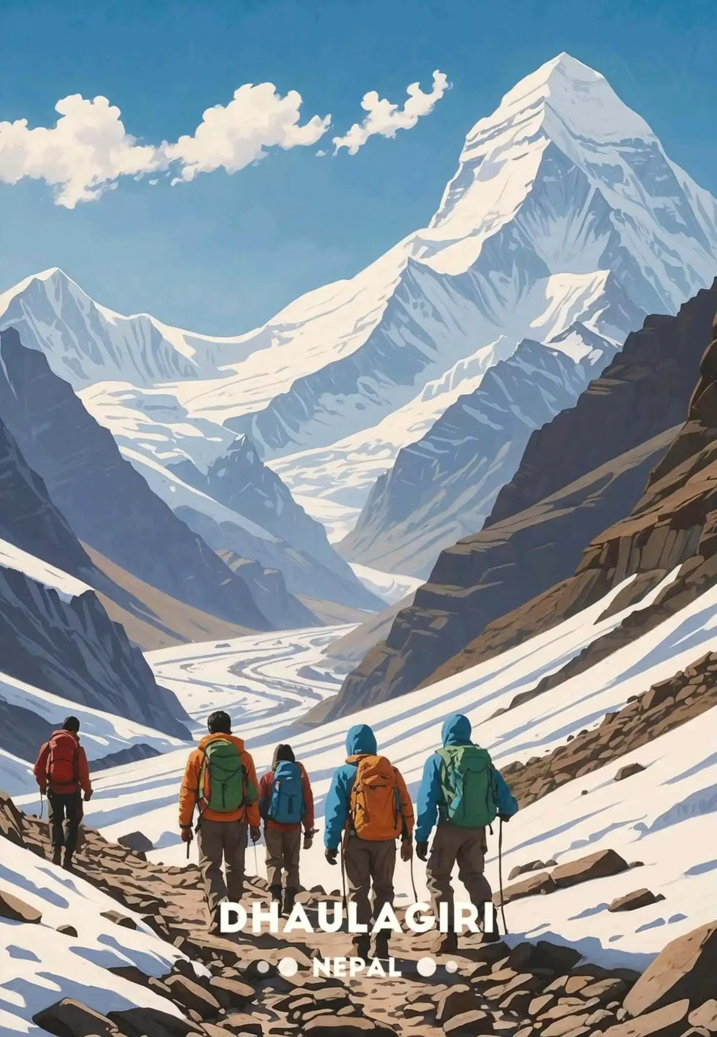 Classiques célèbre Lhotse Makalu large pic affiche superbe montagne Art affiche impression toile pei