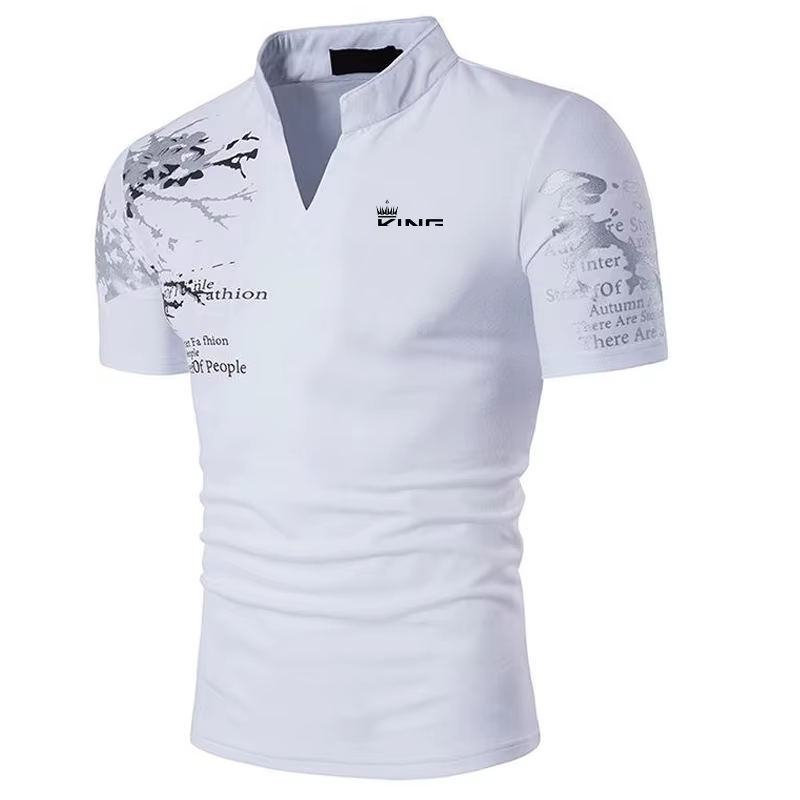 Polo de Golf pour hommes, imprimé graphique, col en V, extérieur, rue, manches courtes, vêtements im