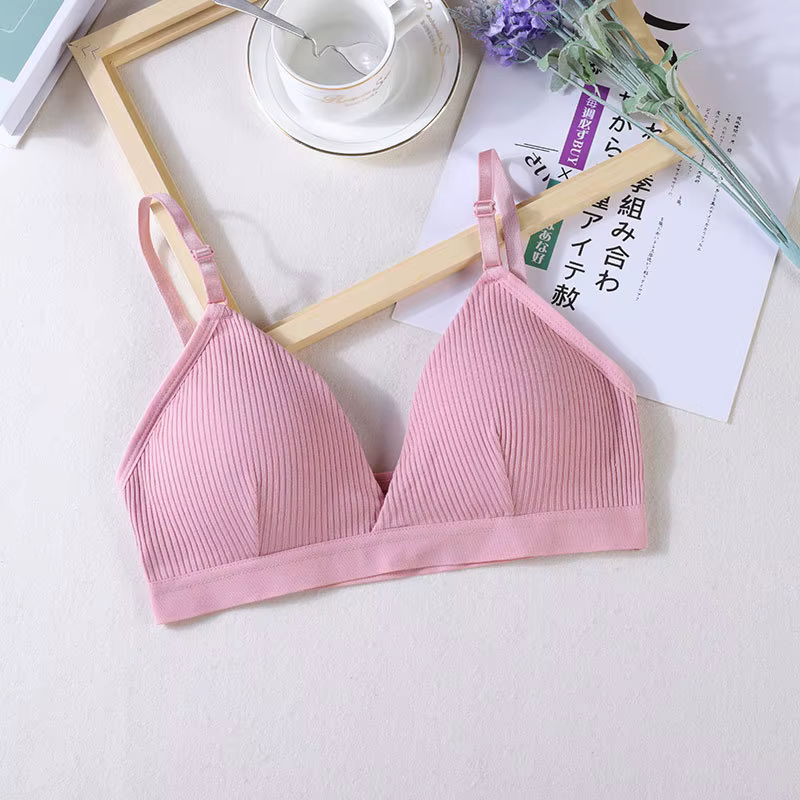 Soutien-gorge de sport en fibre élastique pour femme, sous-vêtement respirant, haut court mince, san