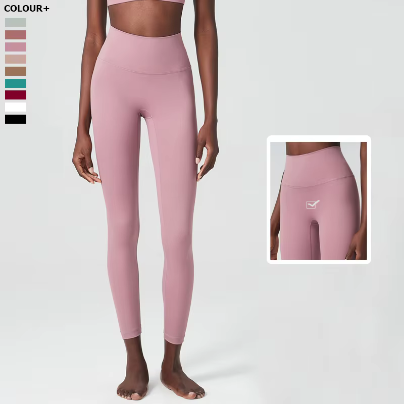 Pantalon de yoga extensible et doux pour femme, couleur unie, tissu doux, taille haute, legging de s