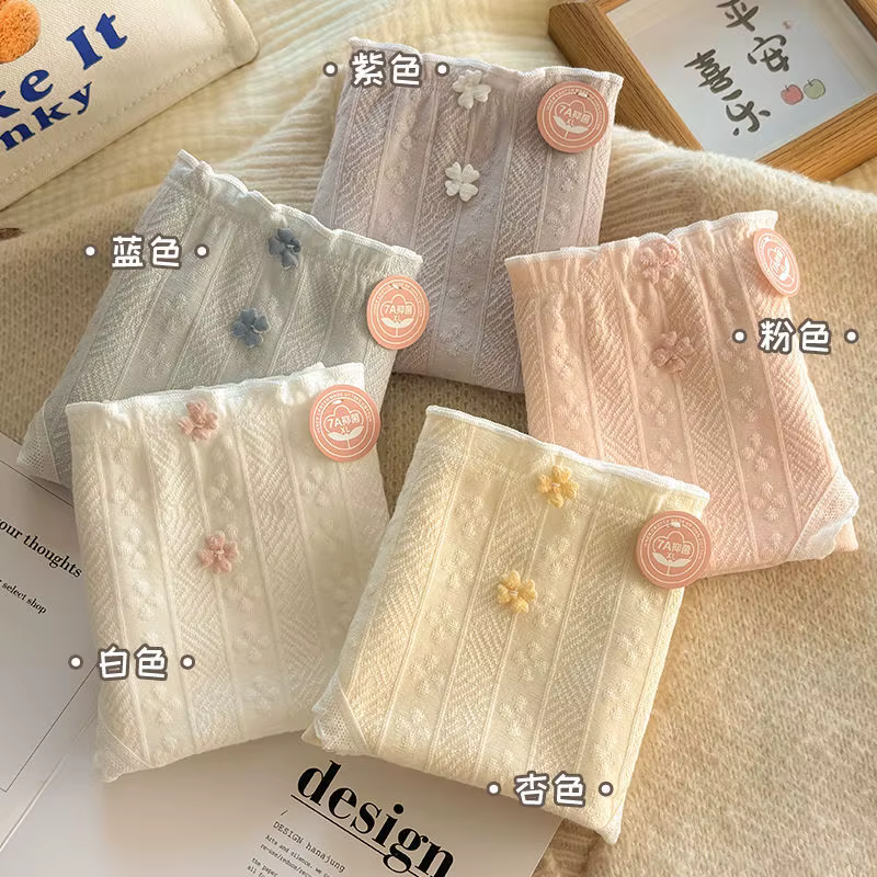 5 pièces jolie fille culottes dentelle douce respirant slips femmes sous-vêtements respirant coton c