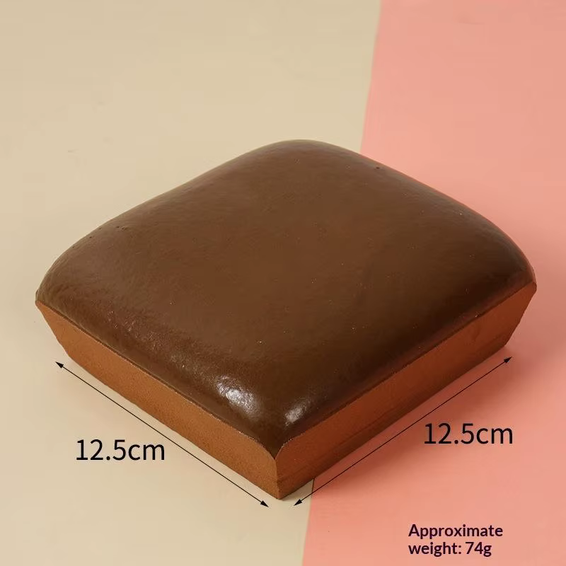Jouet de décompression en forme de toast collant, jouet sensoriel à rebond lent et souple à presser