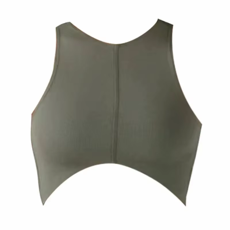 Haut court sirène à col montant pour femme, sans manches, moulant, avec découpe avant, sexy, pour le