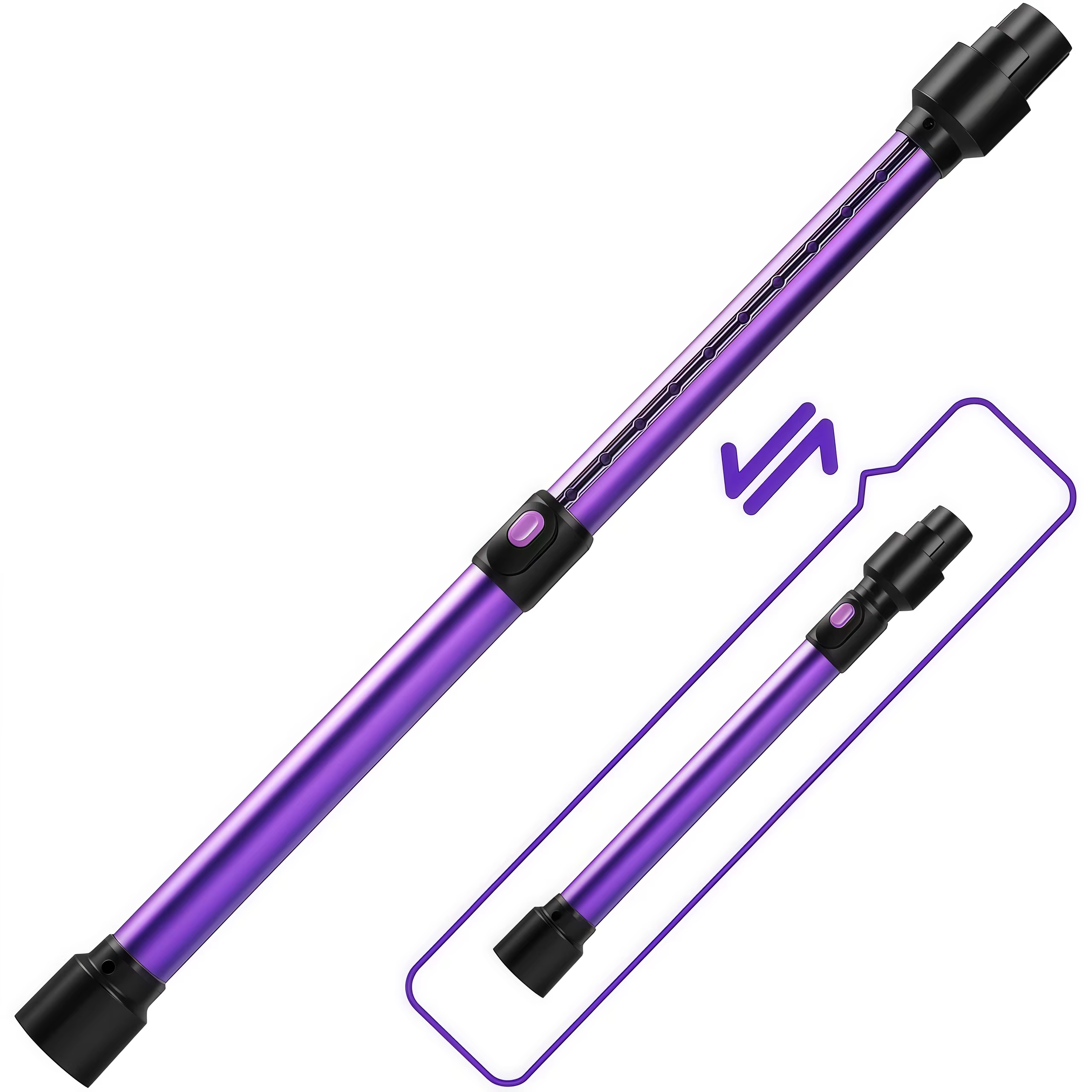 Tube télescopique conducteur en métal à dégagement rapide pour aspirateur sans fil Dyson V7 V8 V10 V