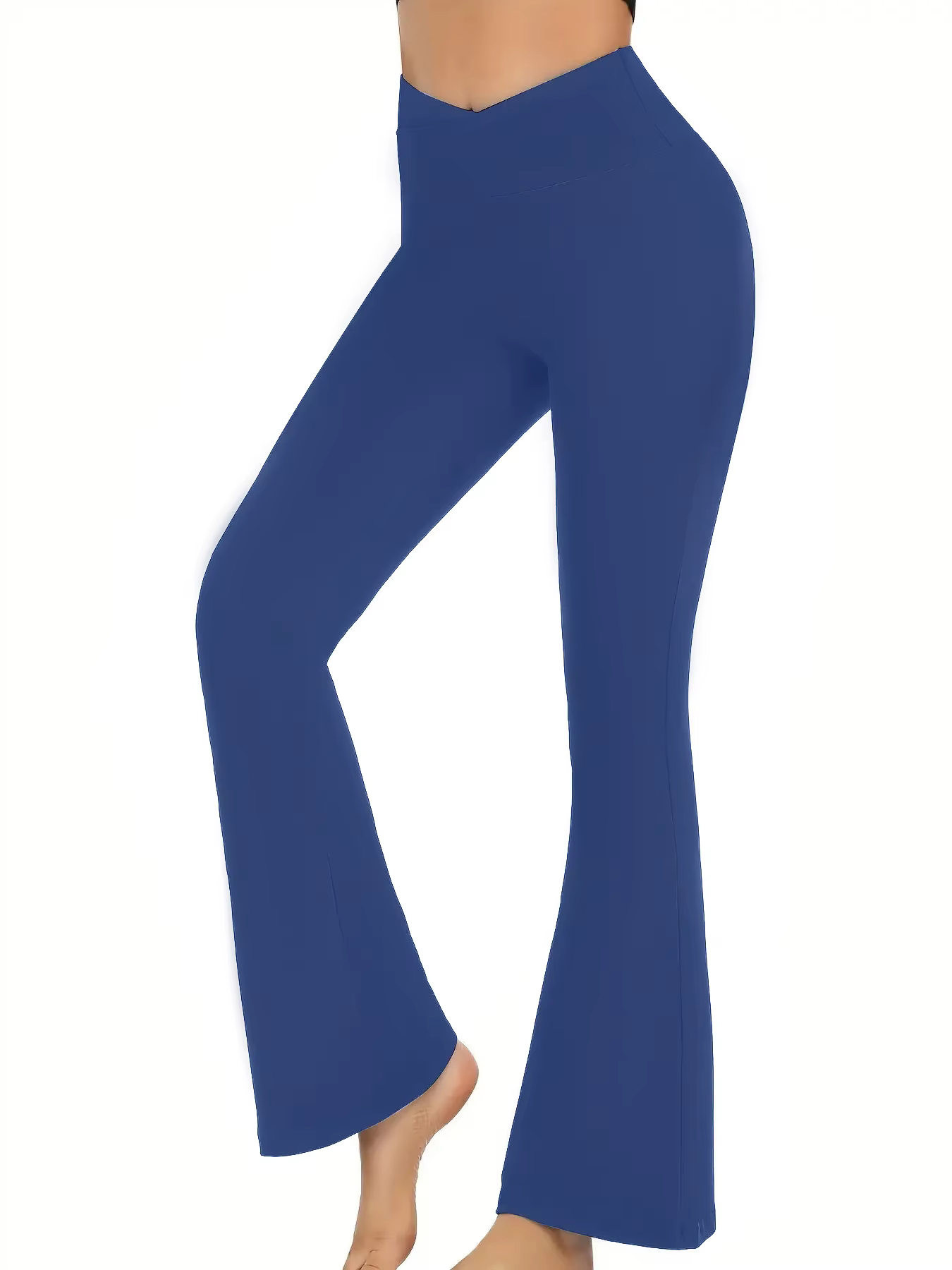 TUNIControl-Leggings évasés croisés pour femmes, pantalons de yoga, bas à cloche, taille haute, V, B