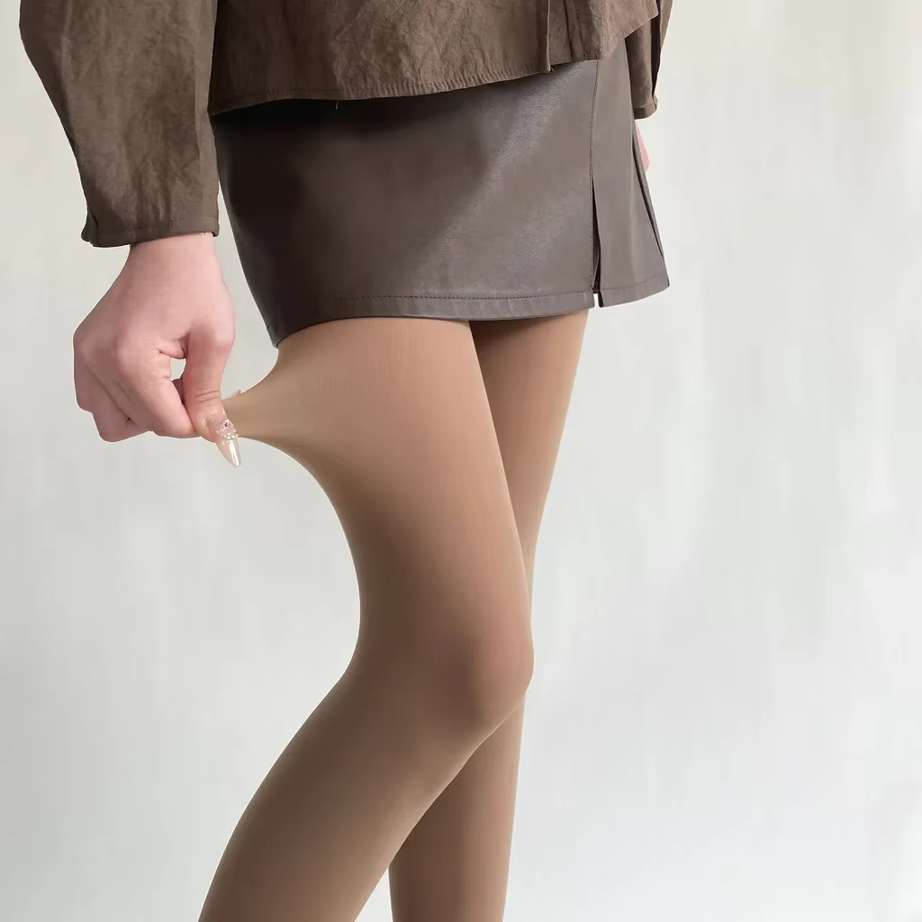 Collants Hue gris fumé pour femmes, mode JK, soie blanche, finition mate, bas confortables en velour