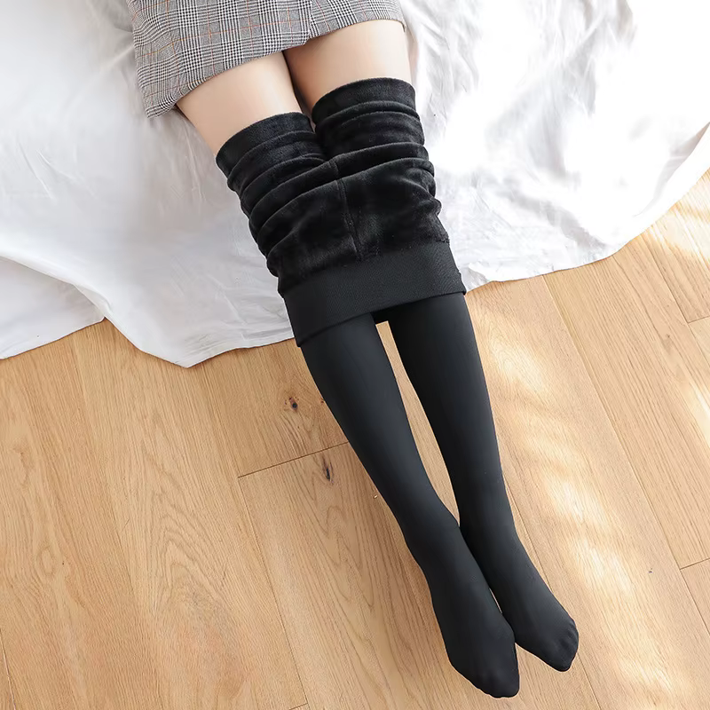 1/2 pièces collants doublés polaire femmes collants thermiques pour femmes hiver culotte peau polair